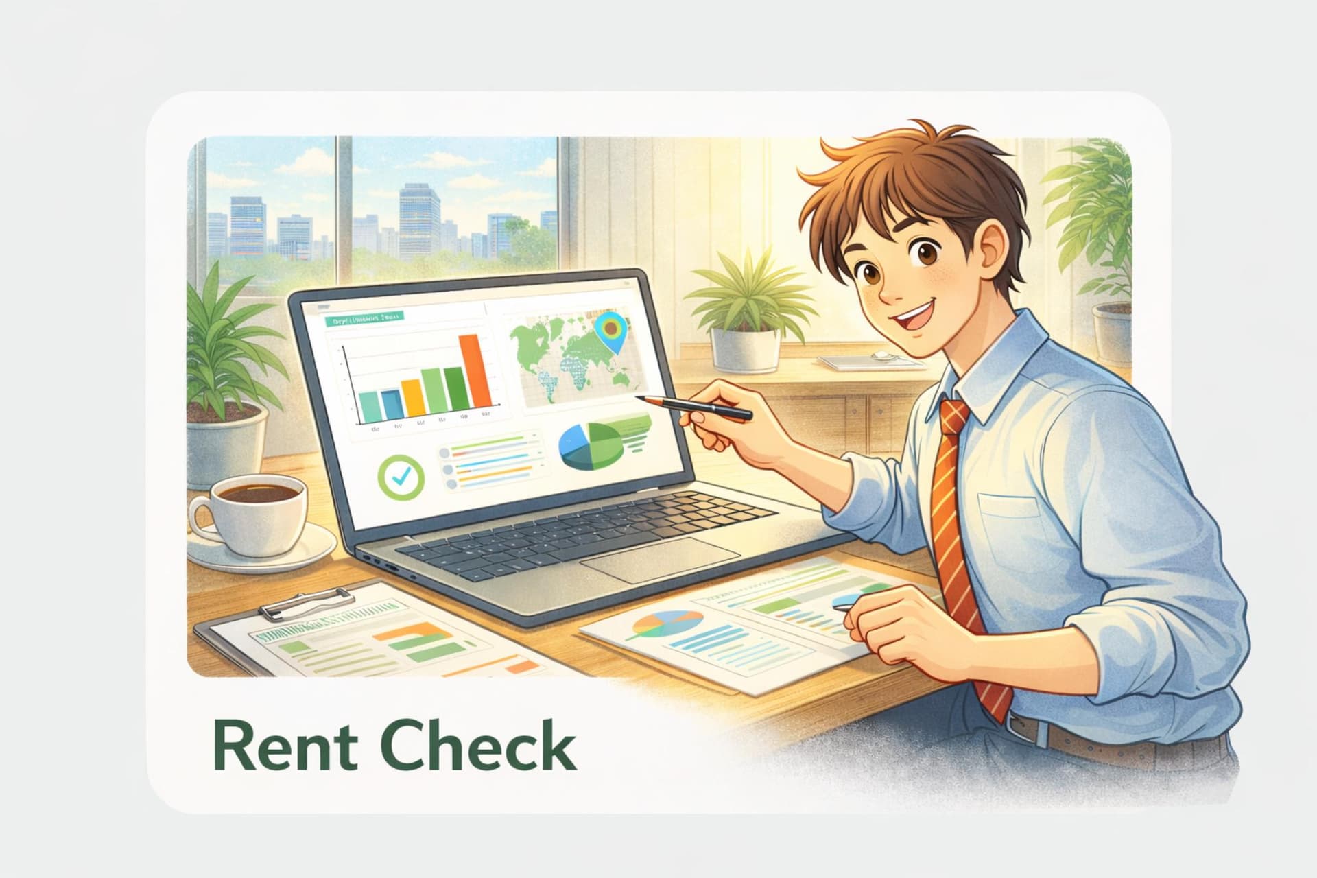 Rent Check illustration